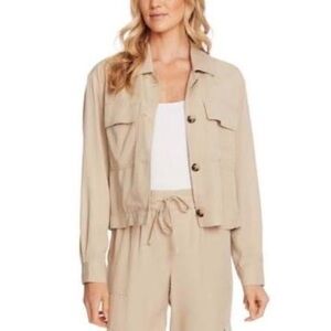 Vince Camuto Crop Flap Shirt Jacket Small